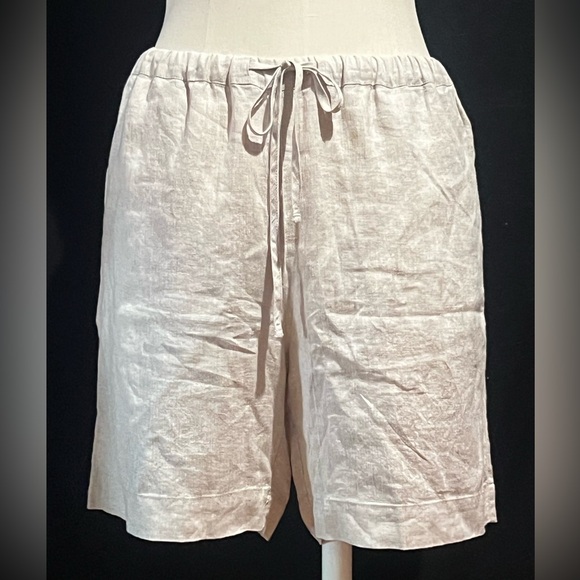 Linen Tales “Verbena” mélange linen pj set/cinch shorts & sleeveless top - NWT - Picture 11 of 16